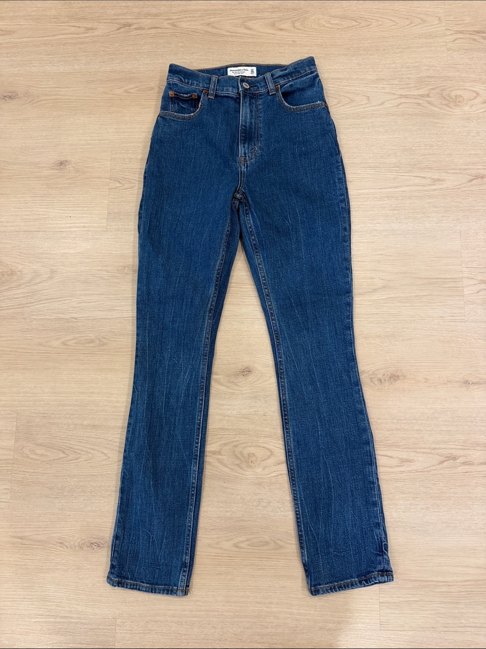 Abercrombie and Fitch 24 High-Rise Straight Leg Women’s Jeans - Dark Blue